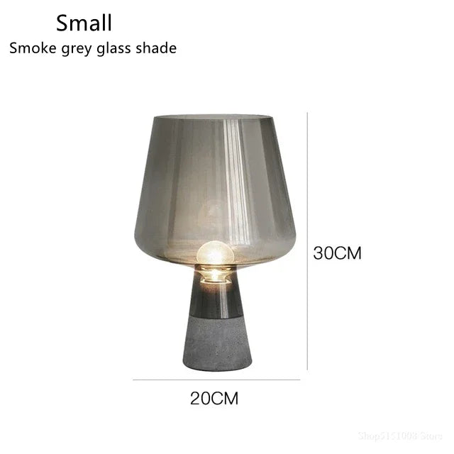 High-End Gray Glass Desk Lamp