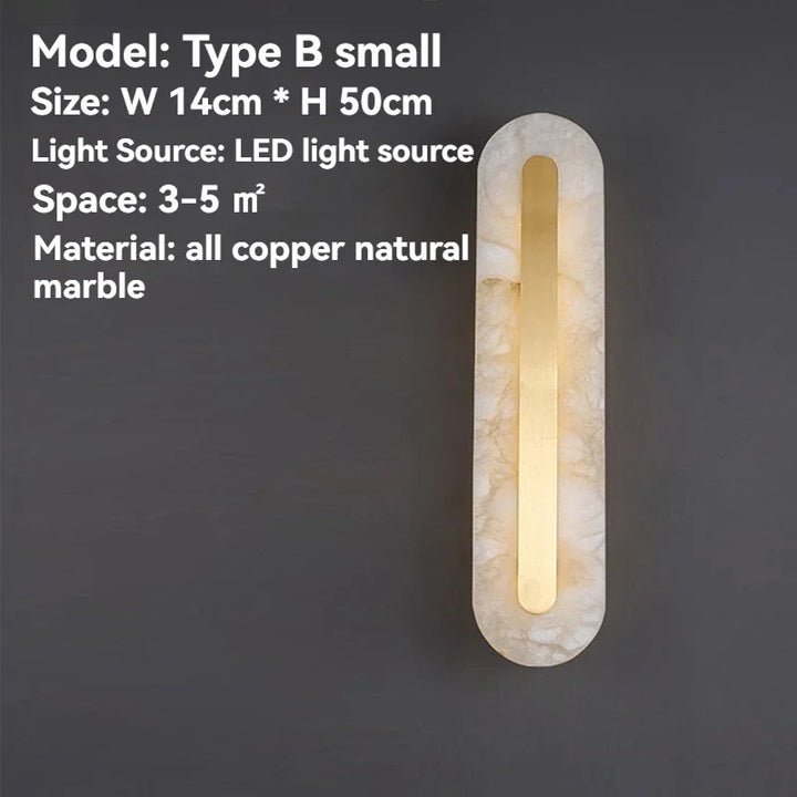 Copper and Marble Wall Lamp