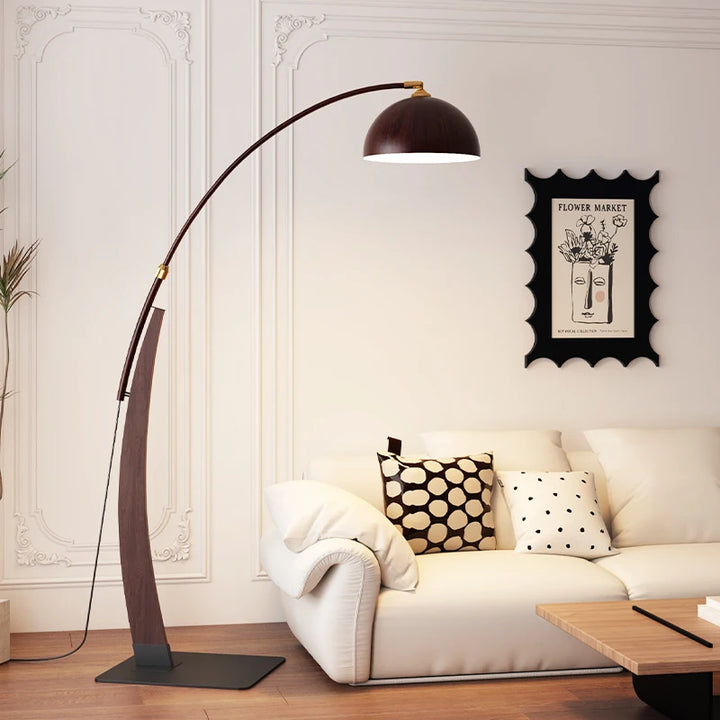 Vintage Wood & Metal Floor Lamp