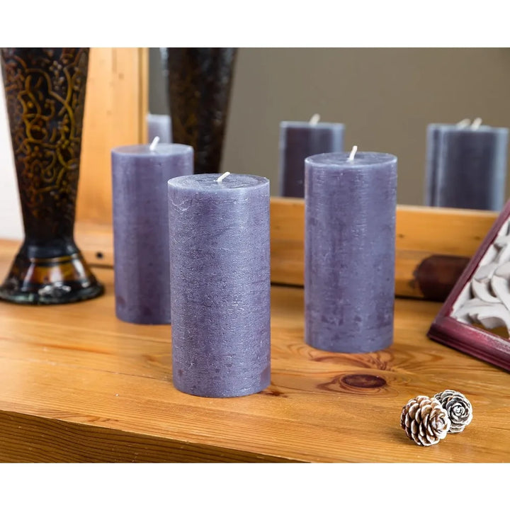 3 Charcoal Pillar Candles
