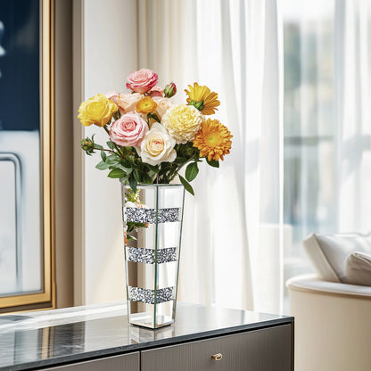 Crushed Diamond Mirror Floor Vase