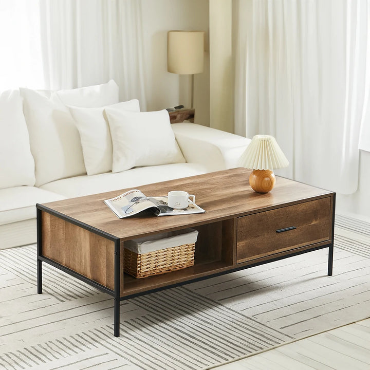 Wood Grain Storage Coffee Table