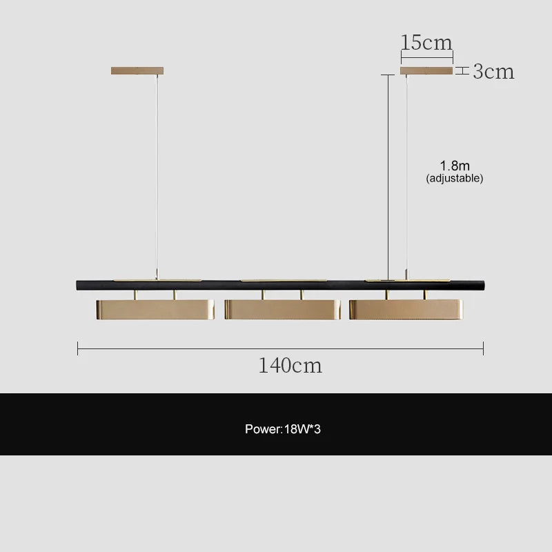 Modern Minimalist Strip LED Chandelier
