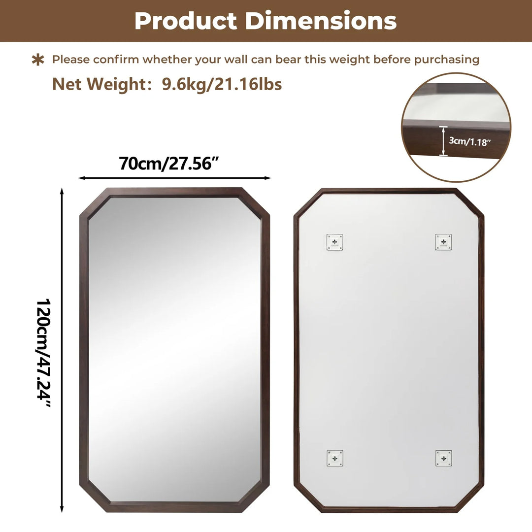 Walnut Wood Wall Mirror