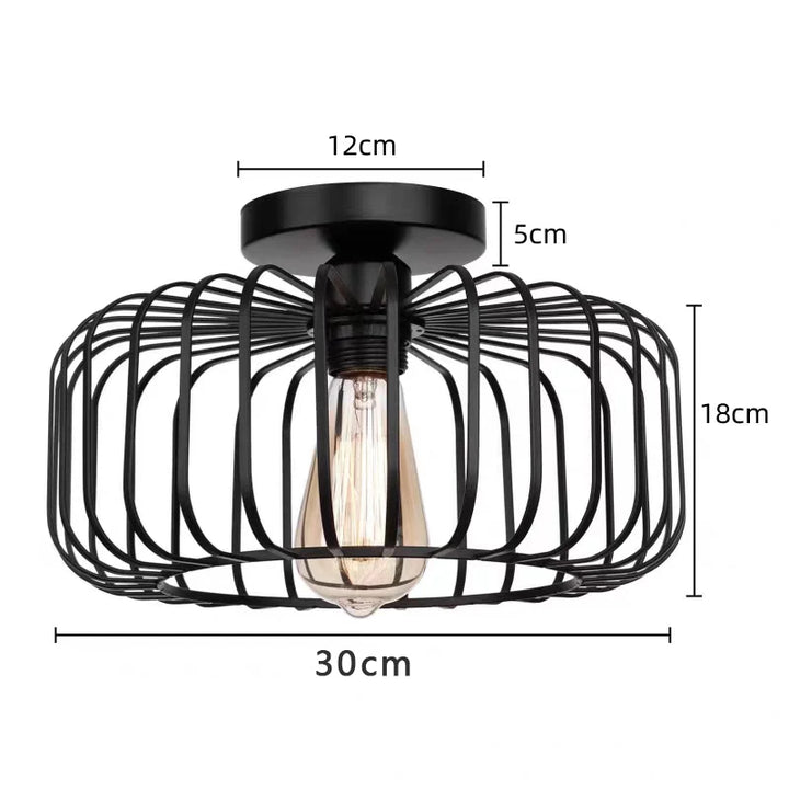 Industrial Retro Birdcage Ceiling Light