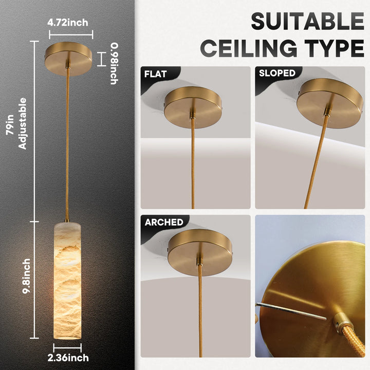 Natural Alabaster LED Pendant Light