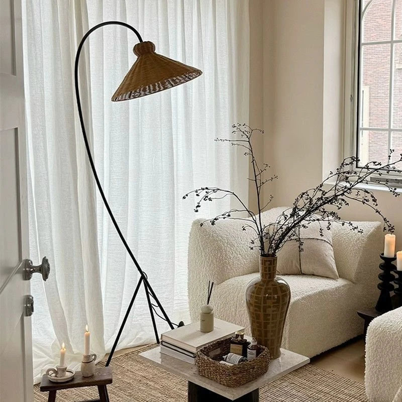 Nordic Rattan Handwoven Floor Lamp