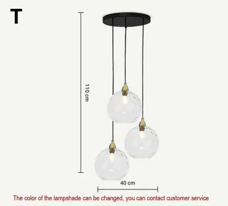Modern LED Glass Ball Chandelier