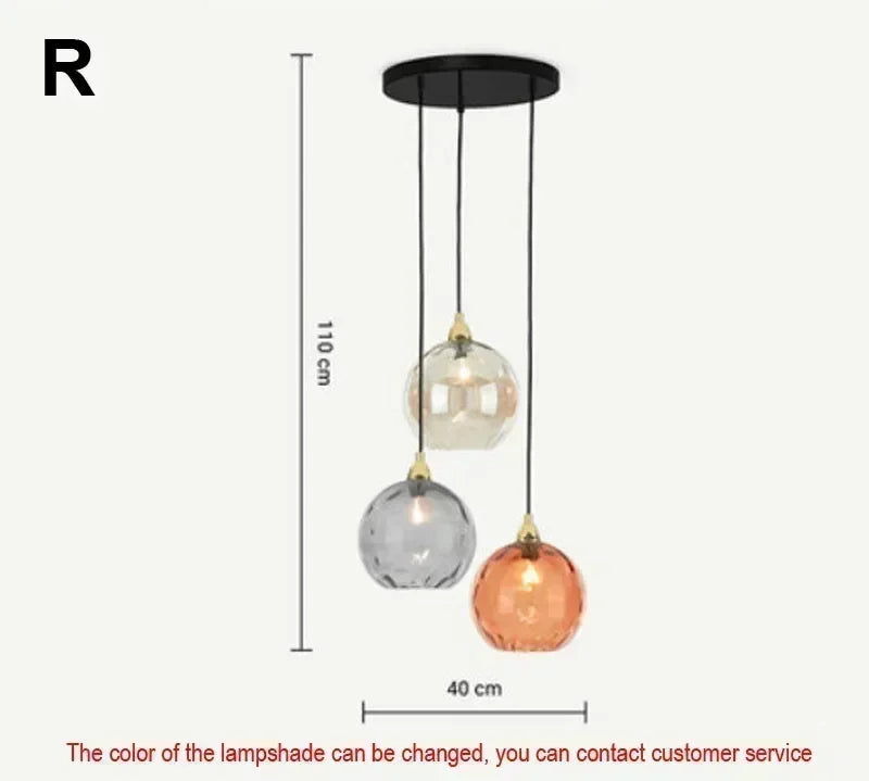 Modern LED Glass Ball Chandelier