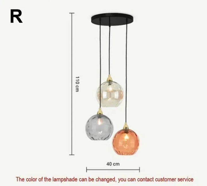 Modern LED Glass Ball Chandelier