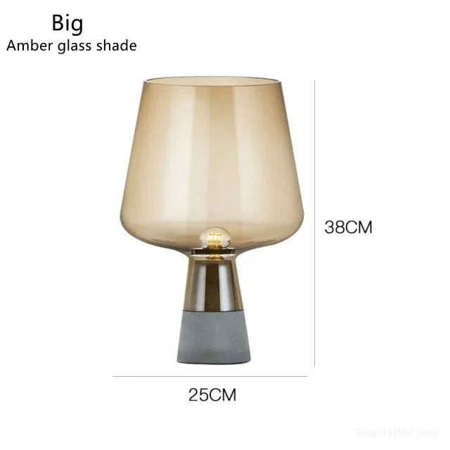 High-End Gray Glass Desk Lamp