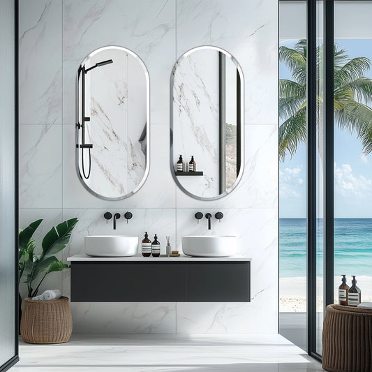 Oval Frameless Wall Mirror