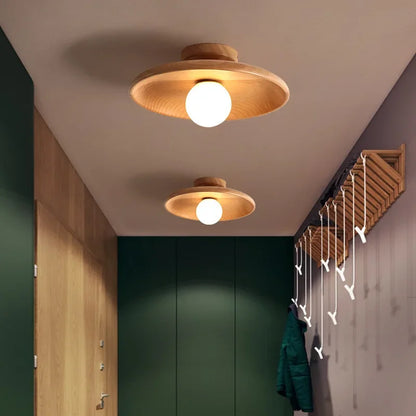 Nordic Wooden Round Ceiling Light