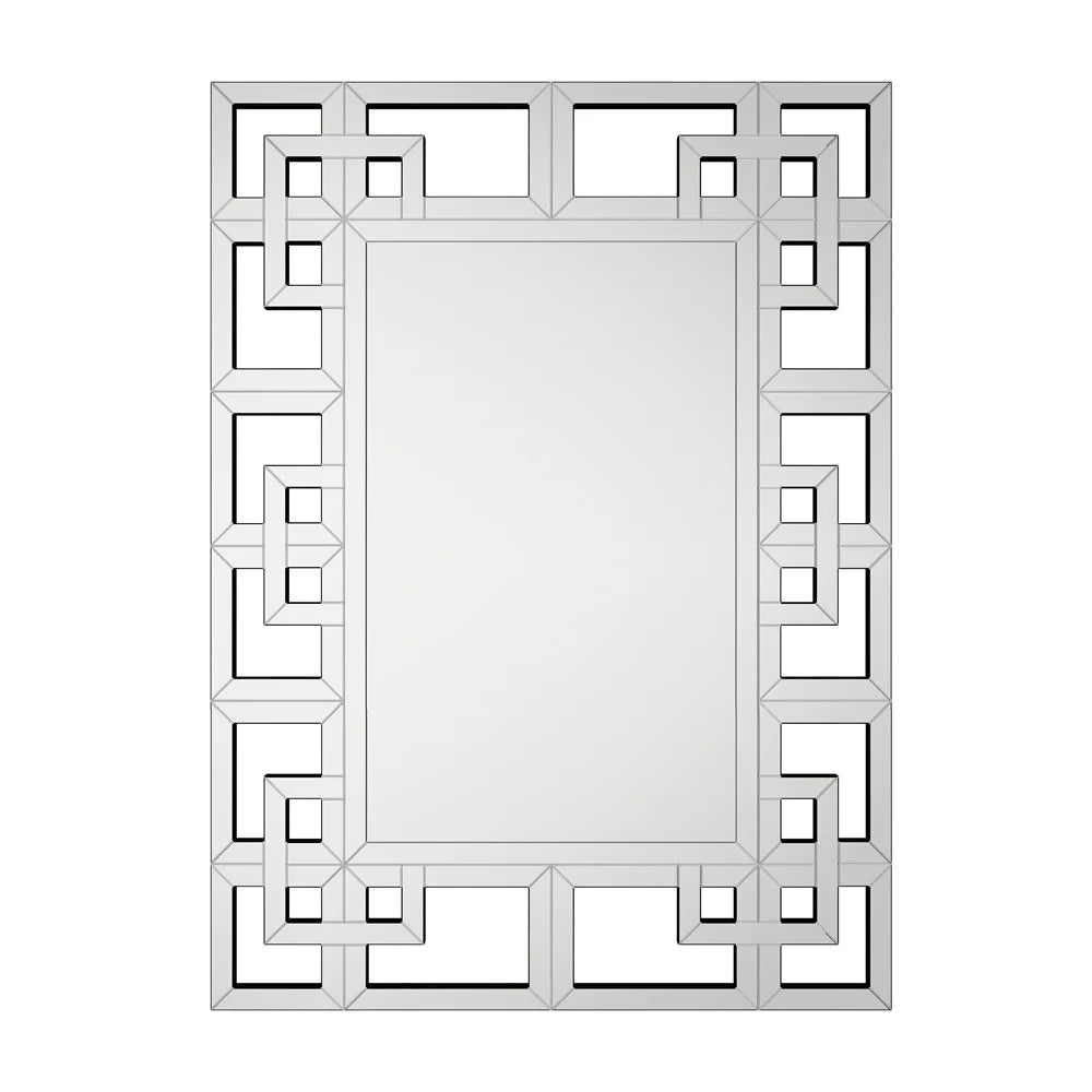 Modern Silver Rectangular Wall Mirror