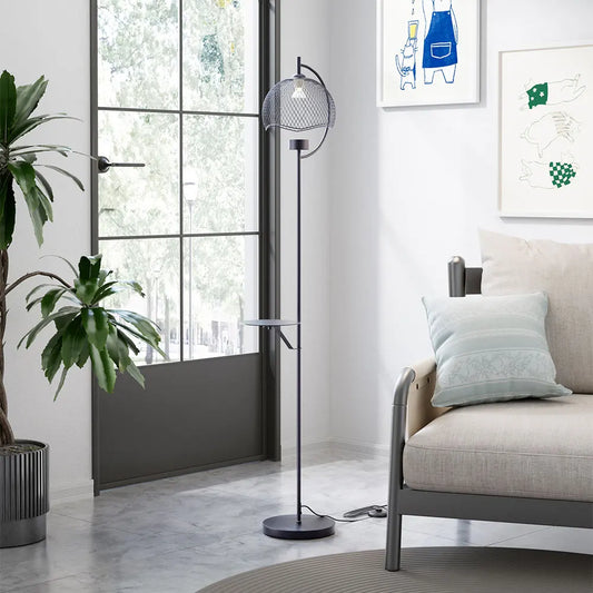 Industrial Tray Floor Lamp