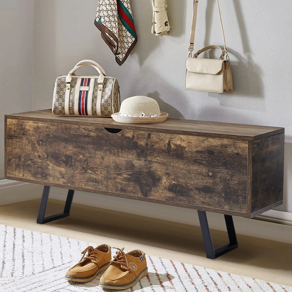 Industrial Flip-Top Storage Bench