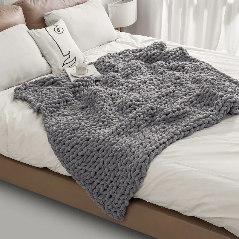 Chunky Knit Chenille Blanket