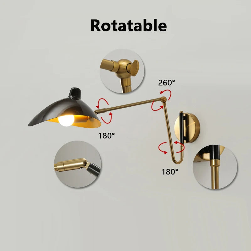 Industrial Swing Arm Wall Lamp