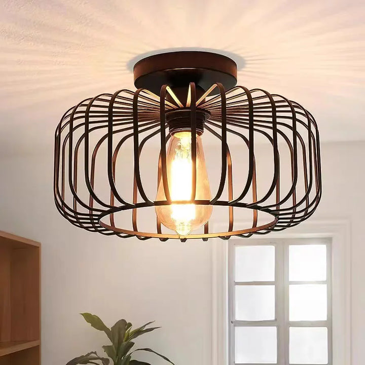 Industrial Retro Birdcage Ceiling Light