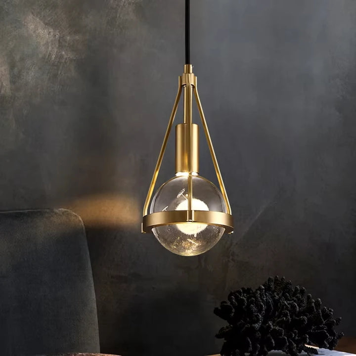 Nordic Copper Crystal Ball Pendant Light