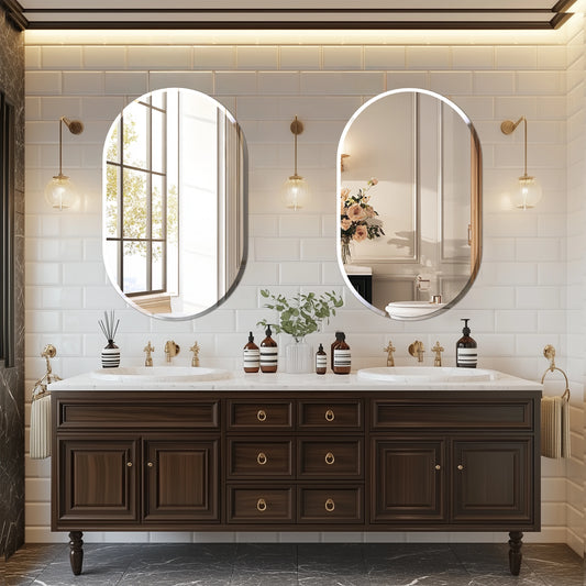 Oval Frameless Wall Mirror