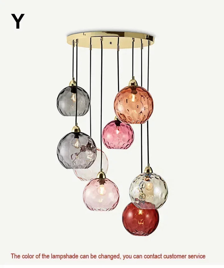 Modern LED Glass Ball Chandelier