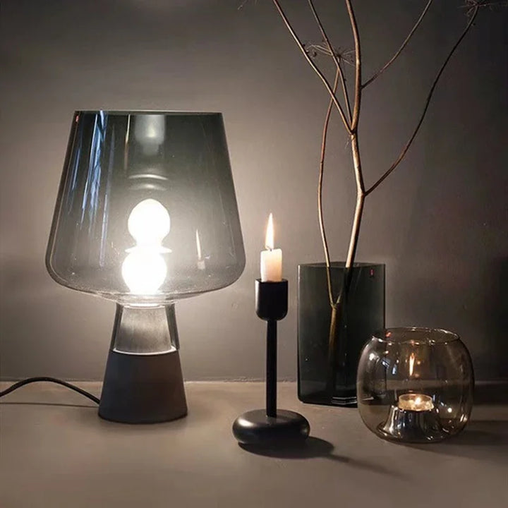 High-End Gray Glass Desk Lamp