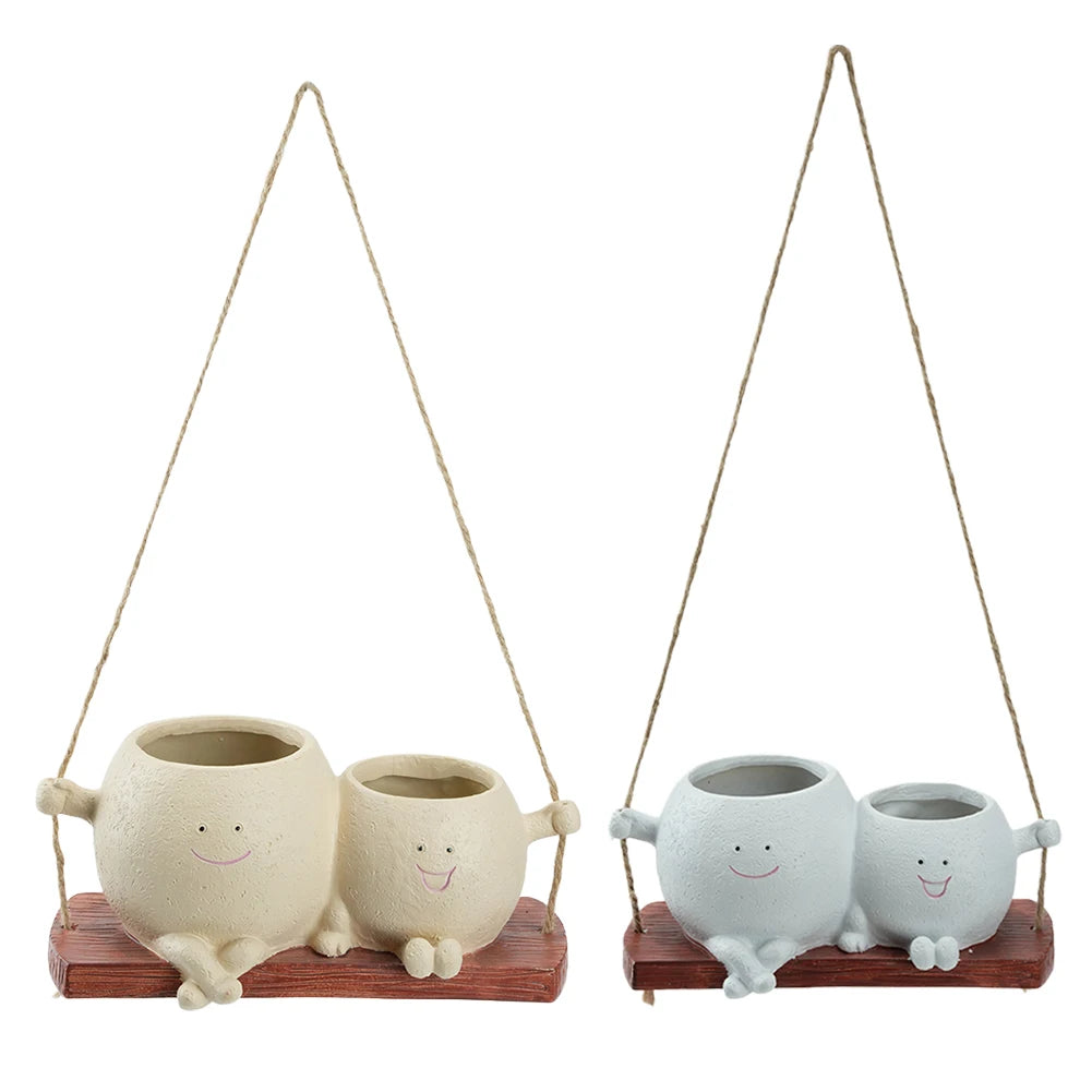 Smiling Face Hanging Planters