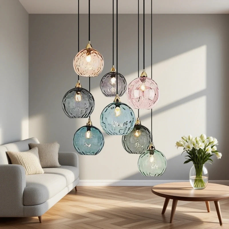 Modern LED Glass Ball Chandelier