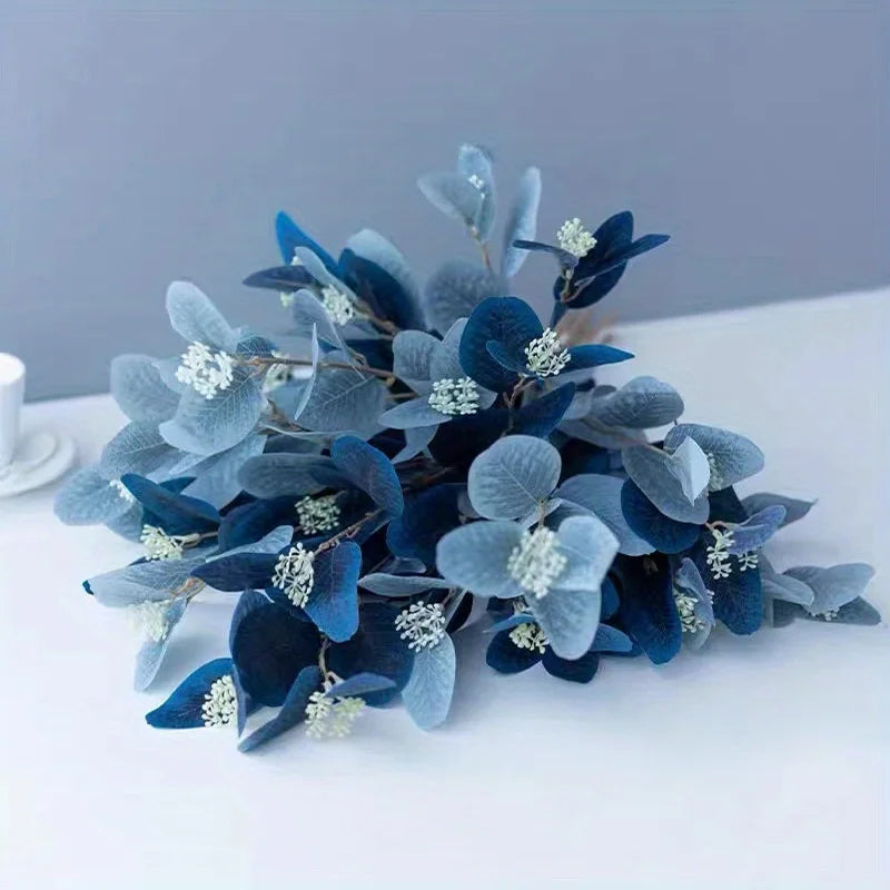 Blue Faux Eucalyptus Stem Set