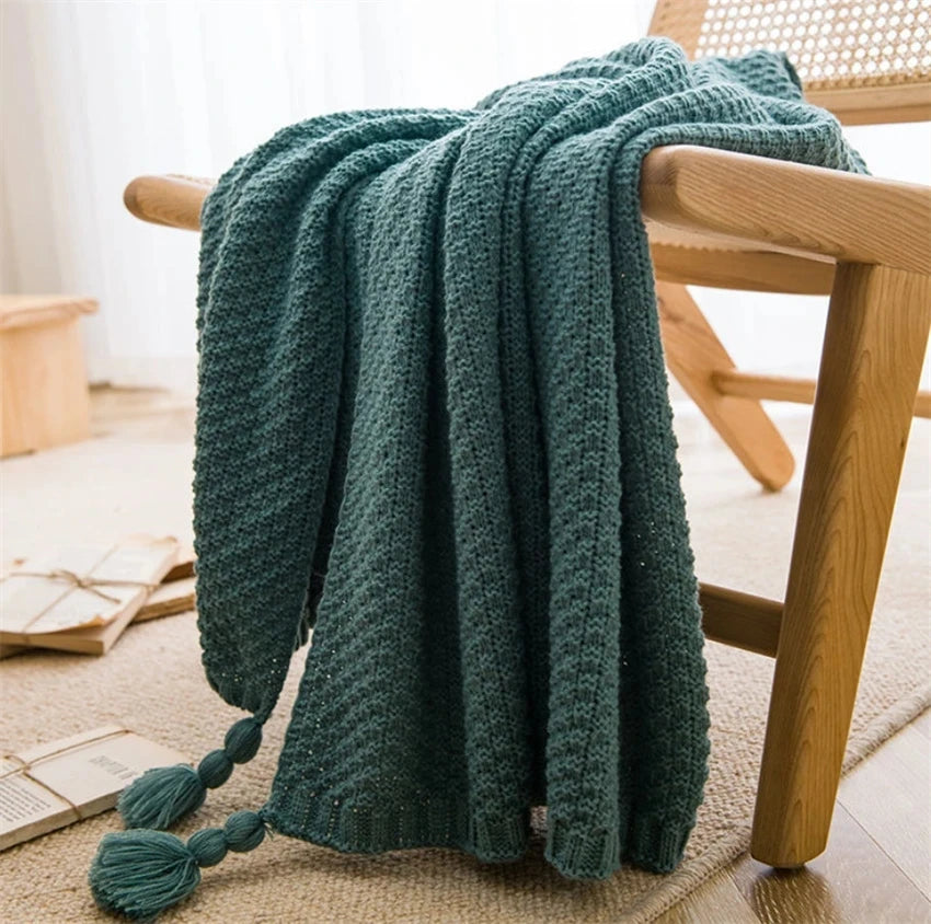 Nordic Chunky Knit Throw Blanket