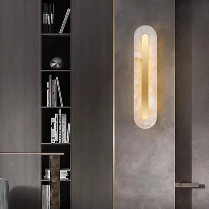 Copper and Marble Wall Lamp