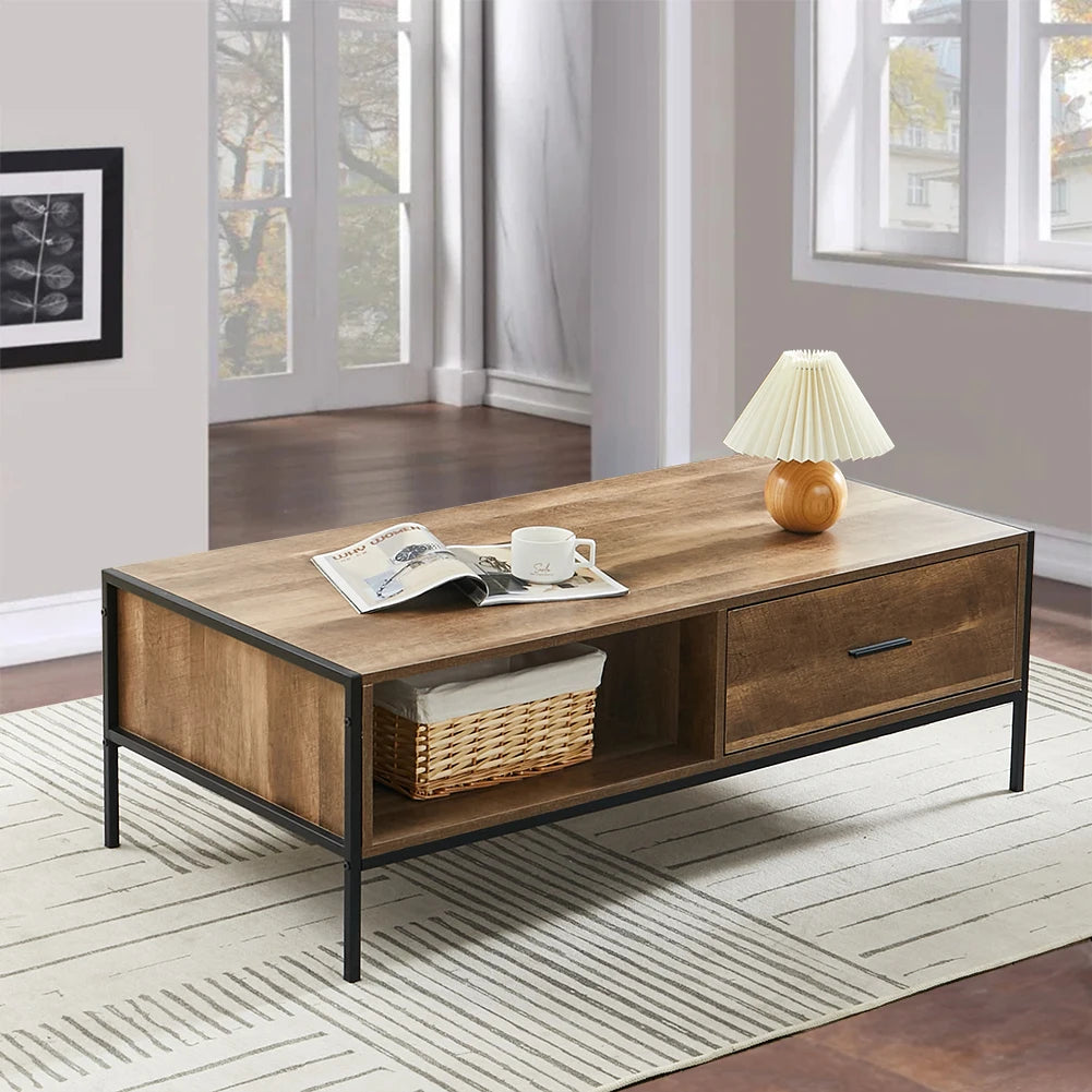 Wood Grain Storage Coffee Table