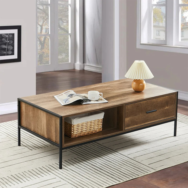 Wood Grain Storage Coffee Table