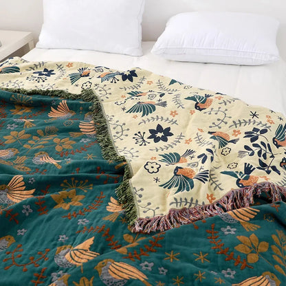 Japanese Cotton Throw Blanket