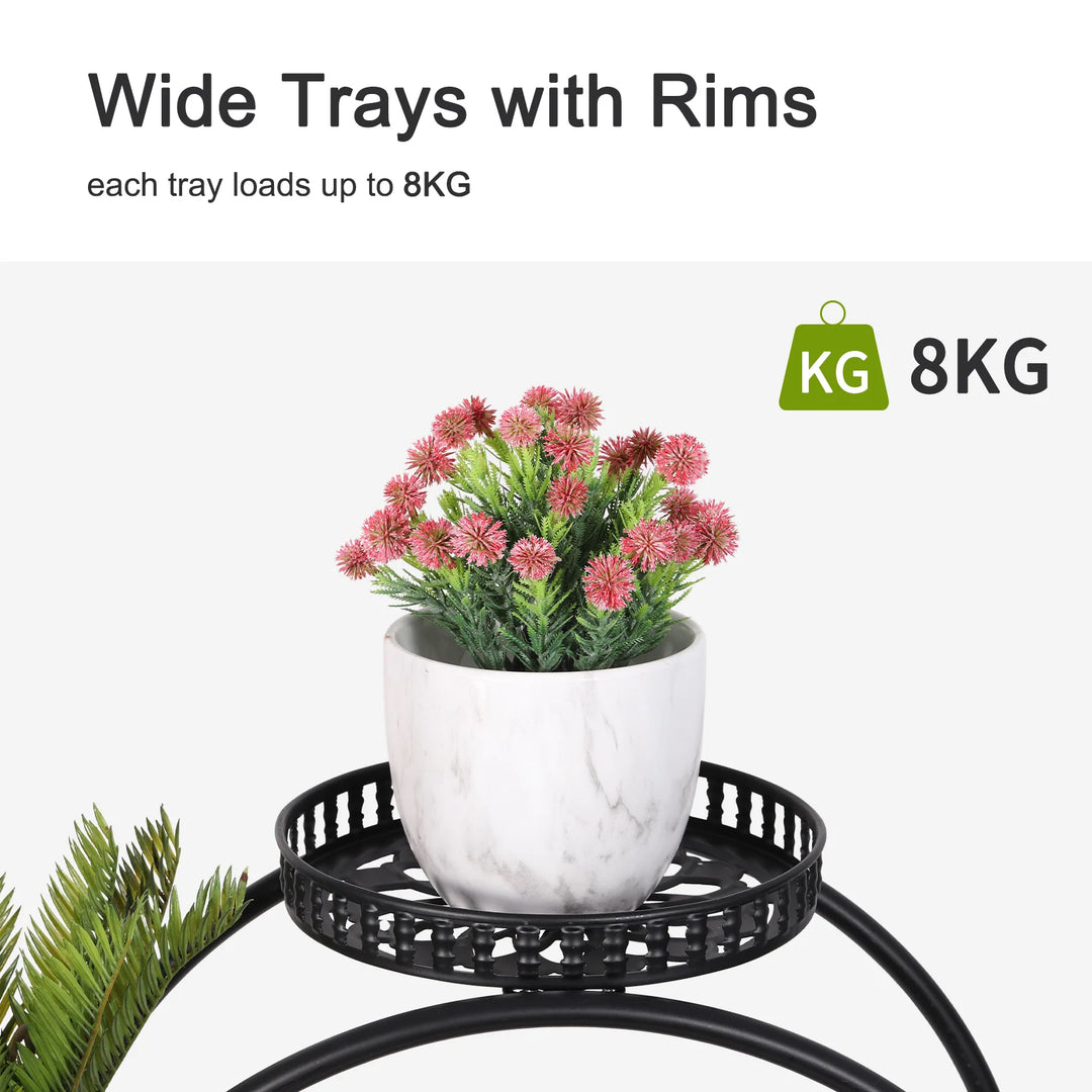 6 Pot Plant Stand Cart