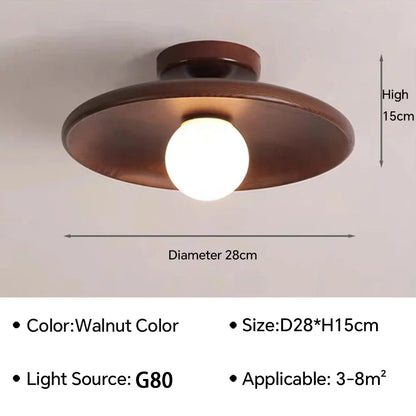 Nordic Wooden Round Ceiling Light