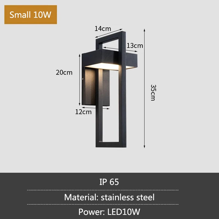 Geometric Outdoor Stainless Steel Wall Lamp