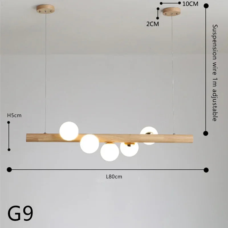 Modern Wooden G9 Chandelier