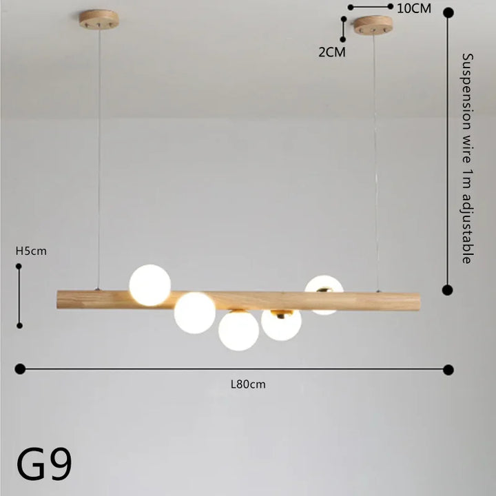 Modern Wooden G9 Chandelier