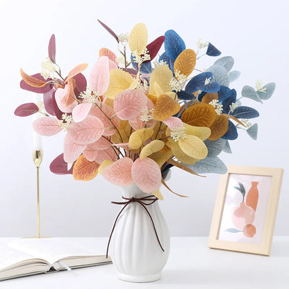 Blue Faux Eucalyptus Stem Set