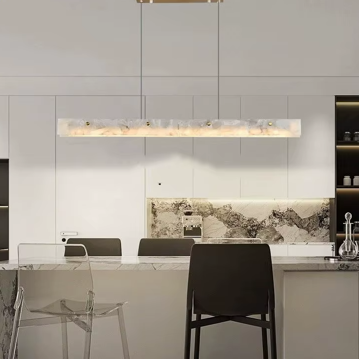 Natural Marble Linear Pendant Light